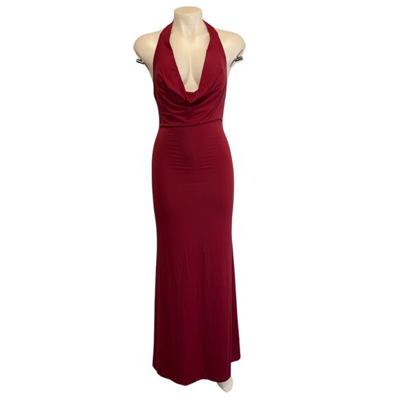 New BNWT Sasha Therese Harper Burgundy Maxi Dress Size Small - Picture 2 of 16